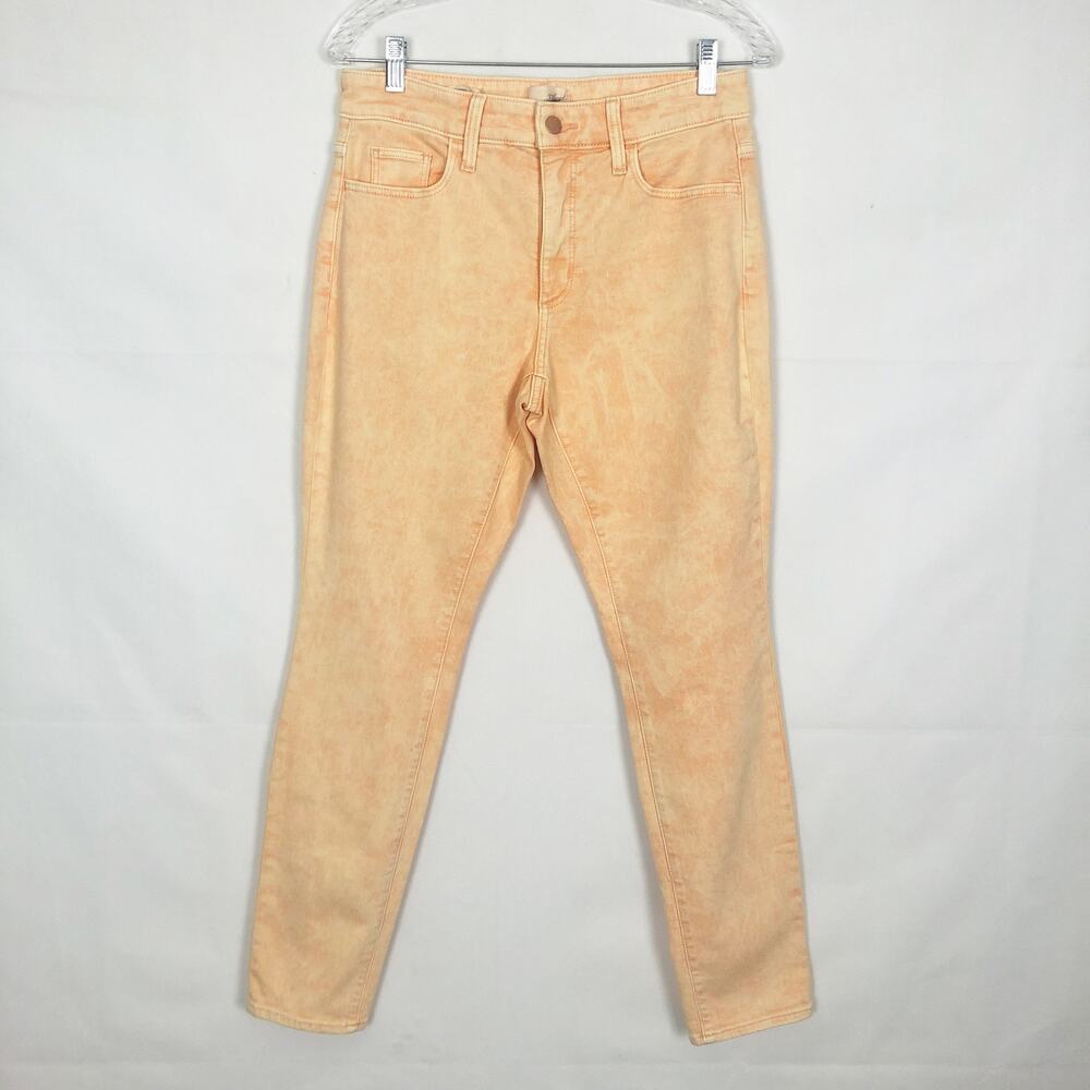 Universal Thread High Rise Skinny Tie-Dye Yellow Orange Jeans Size 6 - Picture 1 of 12